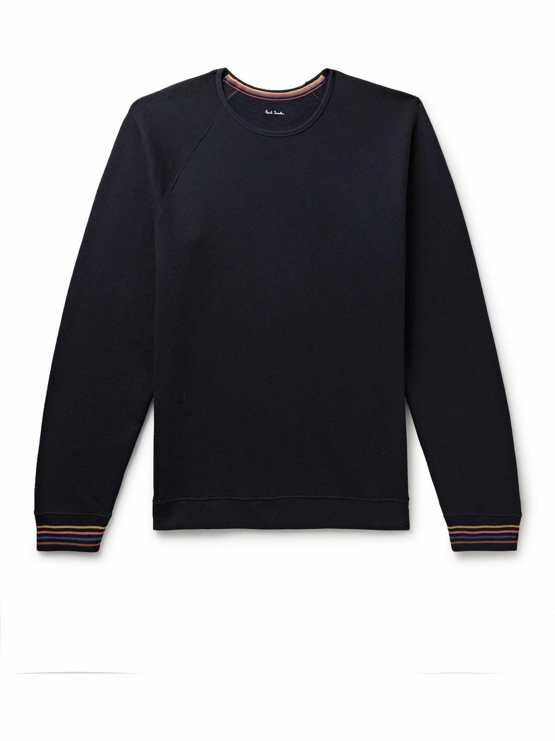Paul Smith - Striped Appliquéd Cotton-Jersey Sweatshirt - Blue Paul Smith