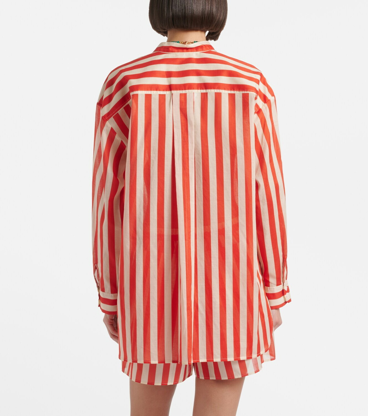 Eres Duetto striped cotton voile shirt