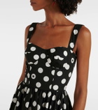 Dolce&Gabbana Polka-dot cotton poplin corset dress