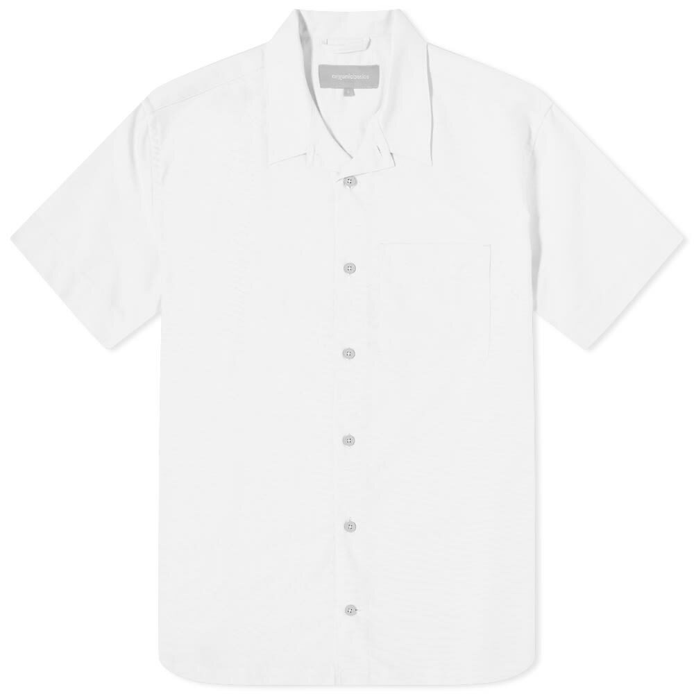 Organic Basics Men's Short Sleeve Organic Cotton Shirt in White ORGANIC ...