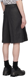Black Comme des Garçons Black Gabardine Patchwork Shorts