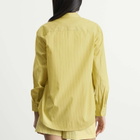 LESET Women's Yoshi Classic Button Down Shirt in Lemon/Chocolate Stripe