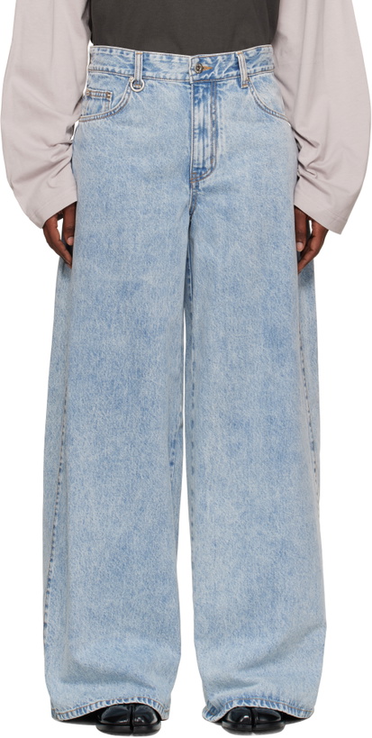Photo: We11done Blue Oversized Low-Rise Jeans
