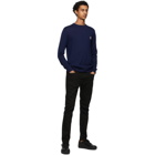 Maison Kitsune Navy Merino Fox Head Sweater