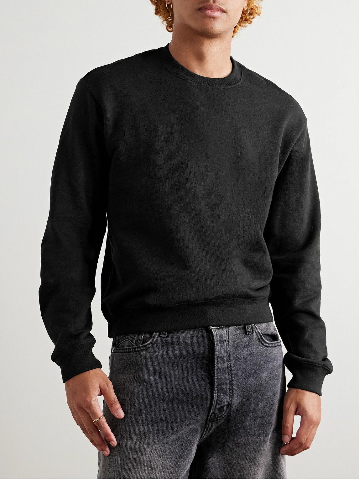 ジョンエリオット　スウェット John Elliott - Beach Crew 2 Cotton-Jersey Sweatshirt - Black John
