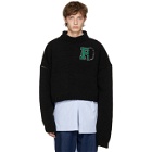 Raf Simons Black Cropped University Badge Sweater