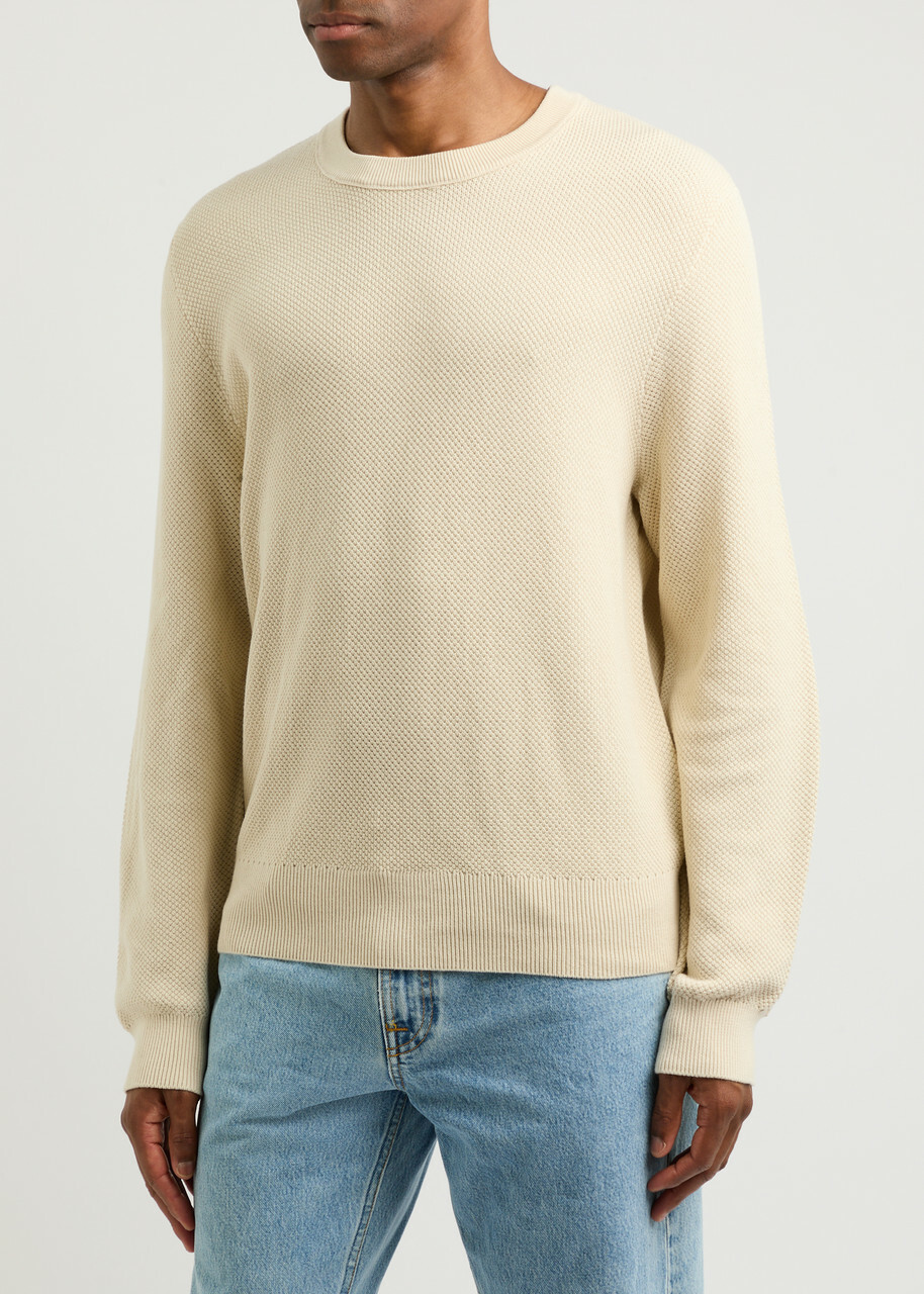 Rag & Bone Dexter Waffle-knit Cotton Jumper Ecru