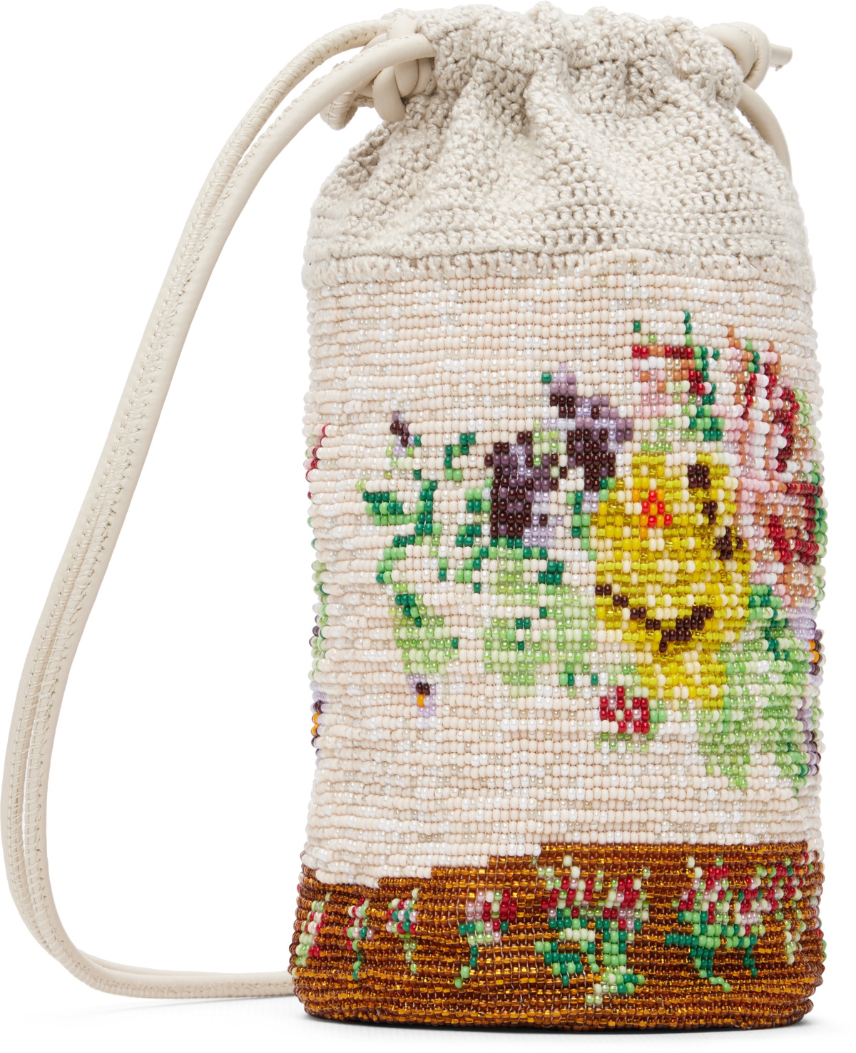 Cordera Off-White Handmade Beaded Crochet Bag