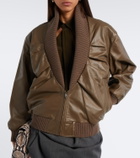 Victoria Beckham Zana leather bomber jacket