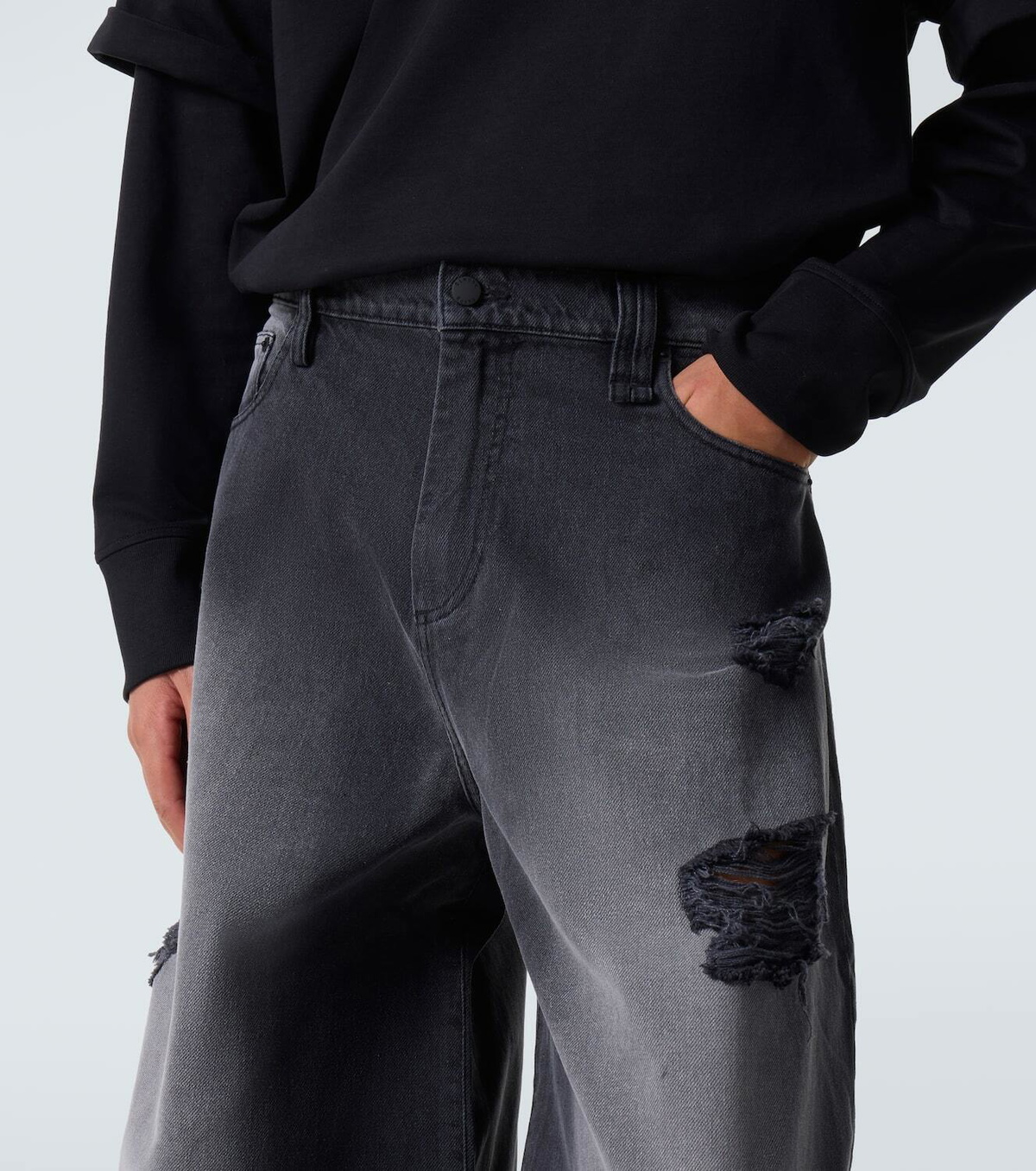 Simone Rocha Distressed wide-leg jeans