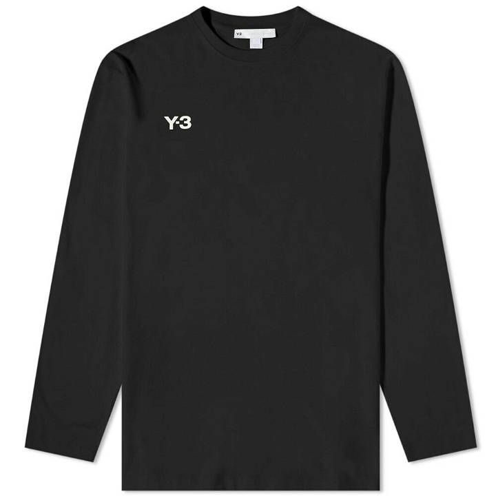 Photo: Y-3 Men's Long Sleeve Graphic T-Shirt in Black