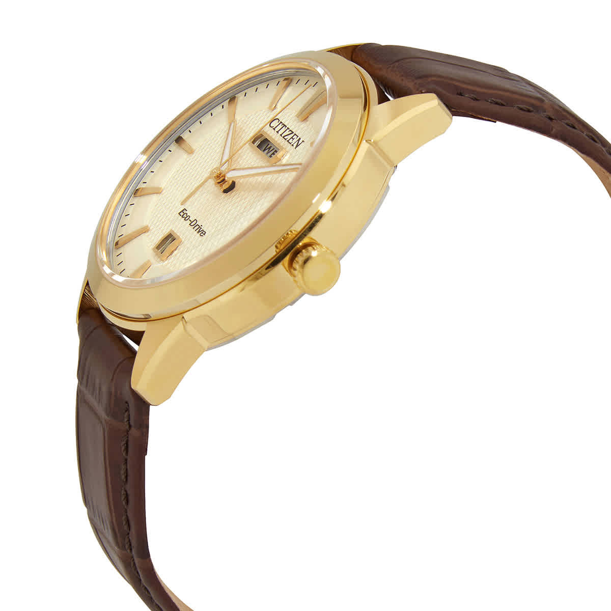 Citizen Eco-Drive Champagne Dial Mens Watch AW0092-07Q