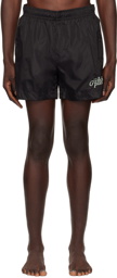 Givenchy Black Embroidered-Logo Swim Shorts