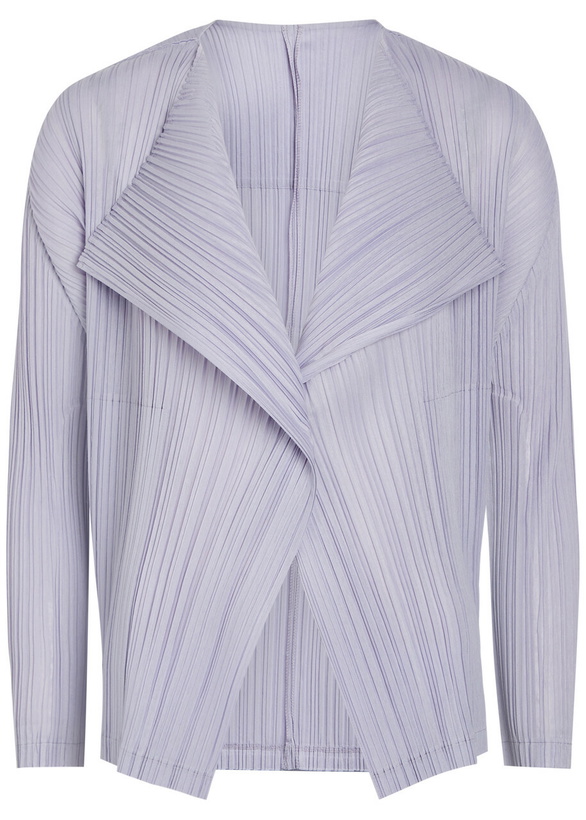 Photo: Pleats Please Issey Miyake Pleated Woven Cardigan Light Purple