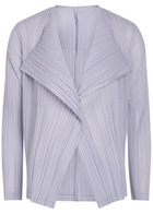 Pleats Please Issey Miyake Pleated Woven Cardigan Light Purple