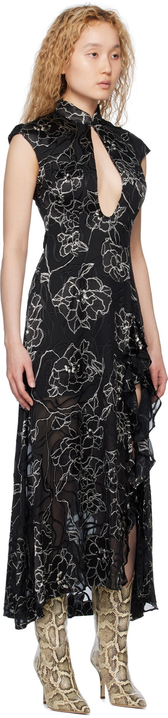 KIM SHUI Black Qi Pao Maxi Dress