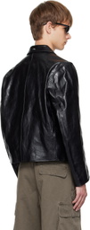 OUR LEGACY Black Mini Leather Jacket