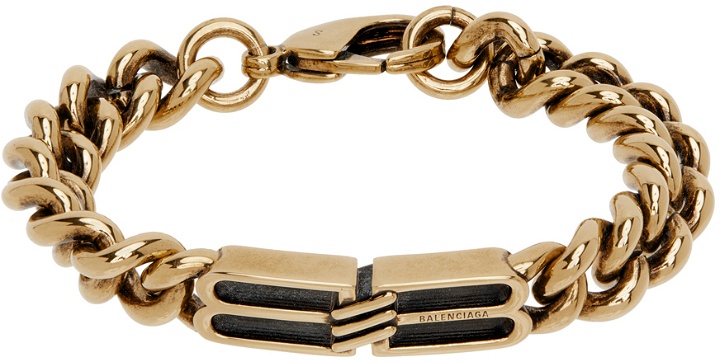 Photo: Balenciaga Gold BB Icon Gourmette Bracelet