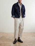 Beams Plus - Pleated Tapered Cotton-Blend Twill Trousers - Neutrals