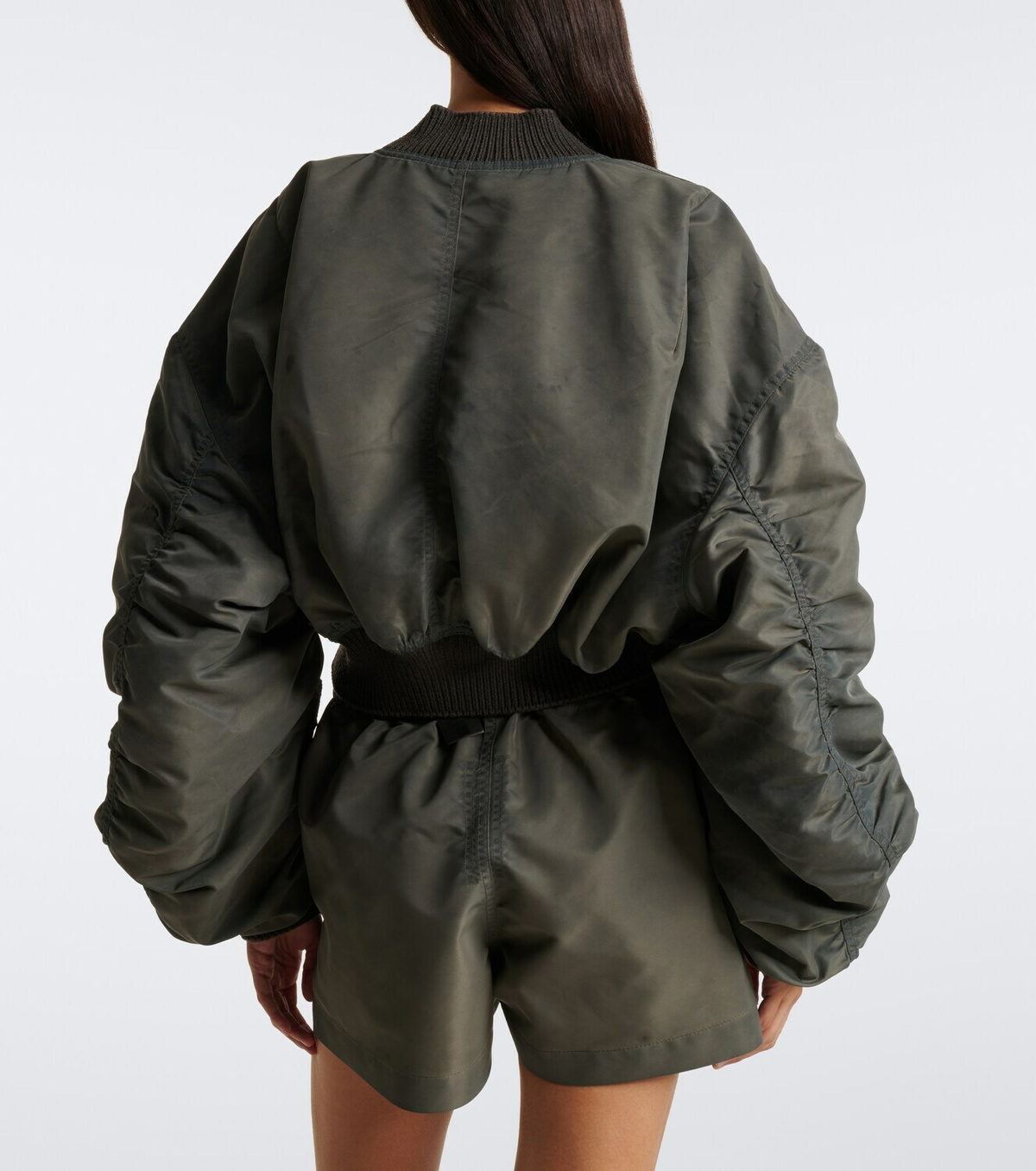 Rick Owens Secchia cropped satin bomber jacket