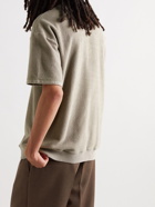 Fear of God - Logo-Appliquéd Cotton-Terry Mock-Neck T-shirt - Neutrals