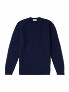 John Smedley - Upson Ribbed Merino Wool and Recycled Cashmere-Blend Sweater - Blue