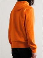 Stone Island - Garment-Dyed Logo-Appliquéd Cotton-Jersey Hoodie - Orange