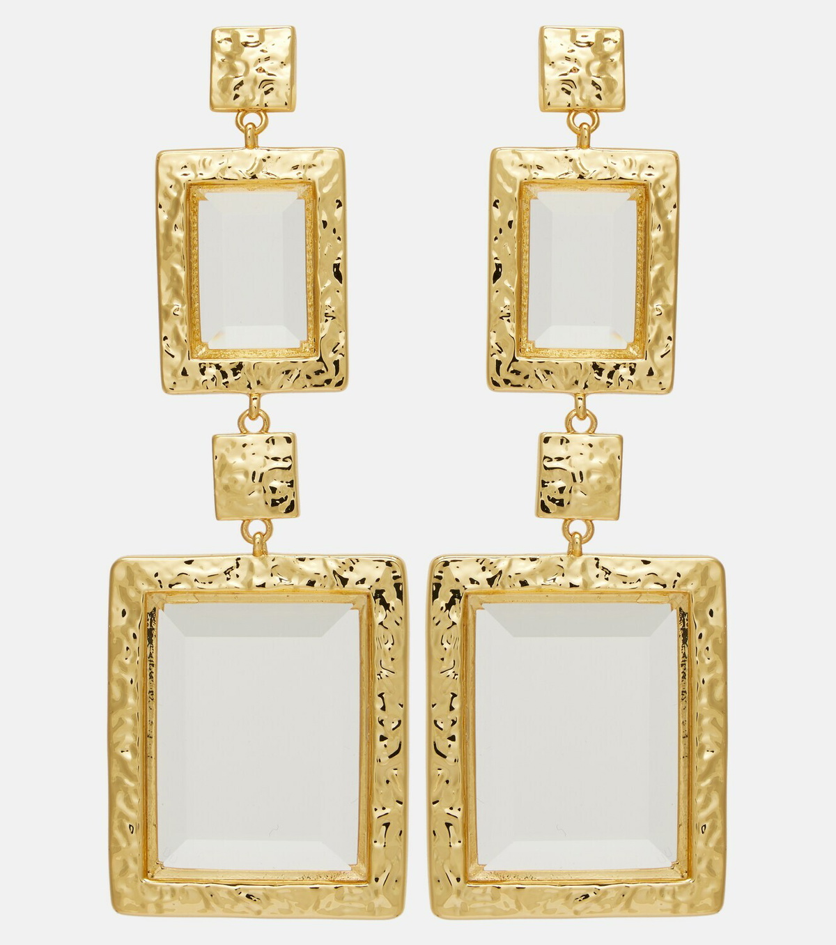 Rebecca Vallance Embellished gold-plated drop earrings