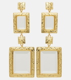 Rebecca Vallance Embellished gold-plated drop earrings
