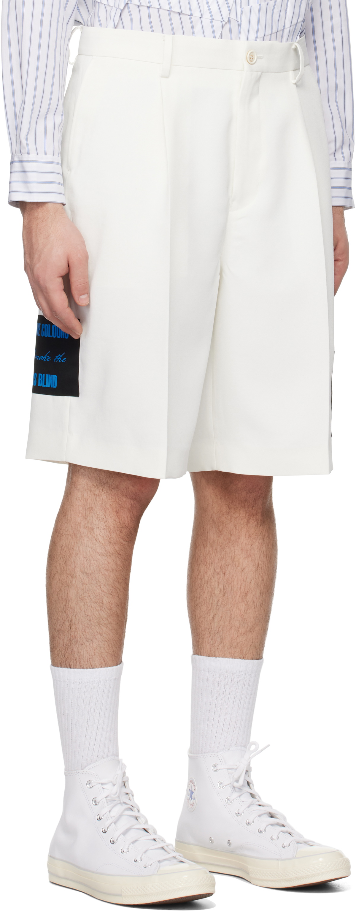 UNDERCOVER White Appliqué Shorts