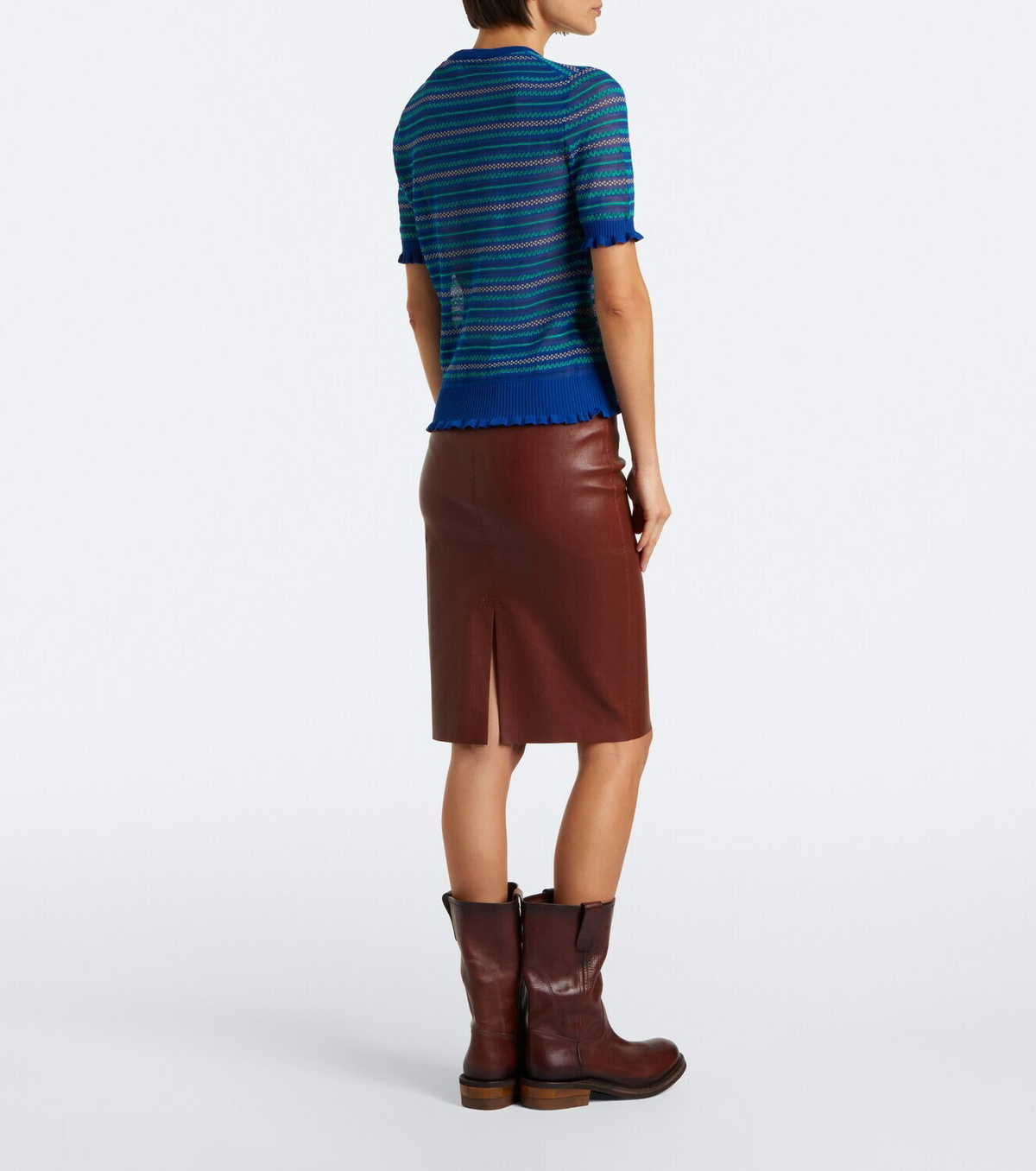 Stouls Gilda leather midi skirt