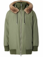 LOEWE - Shearling-Trimmed Cotton-Blend Jacket - Green