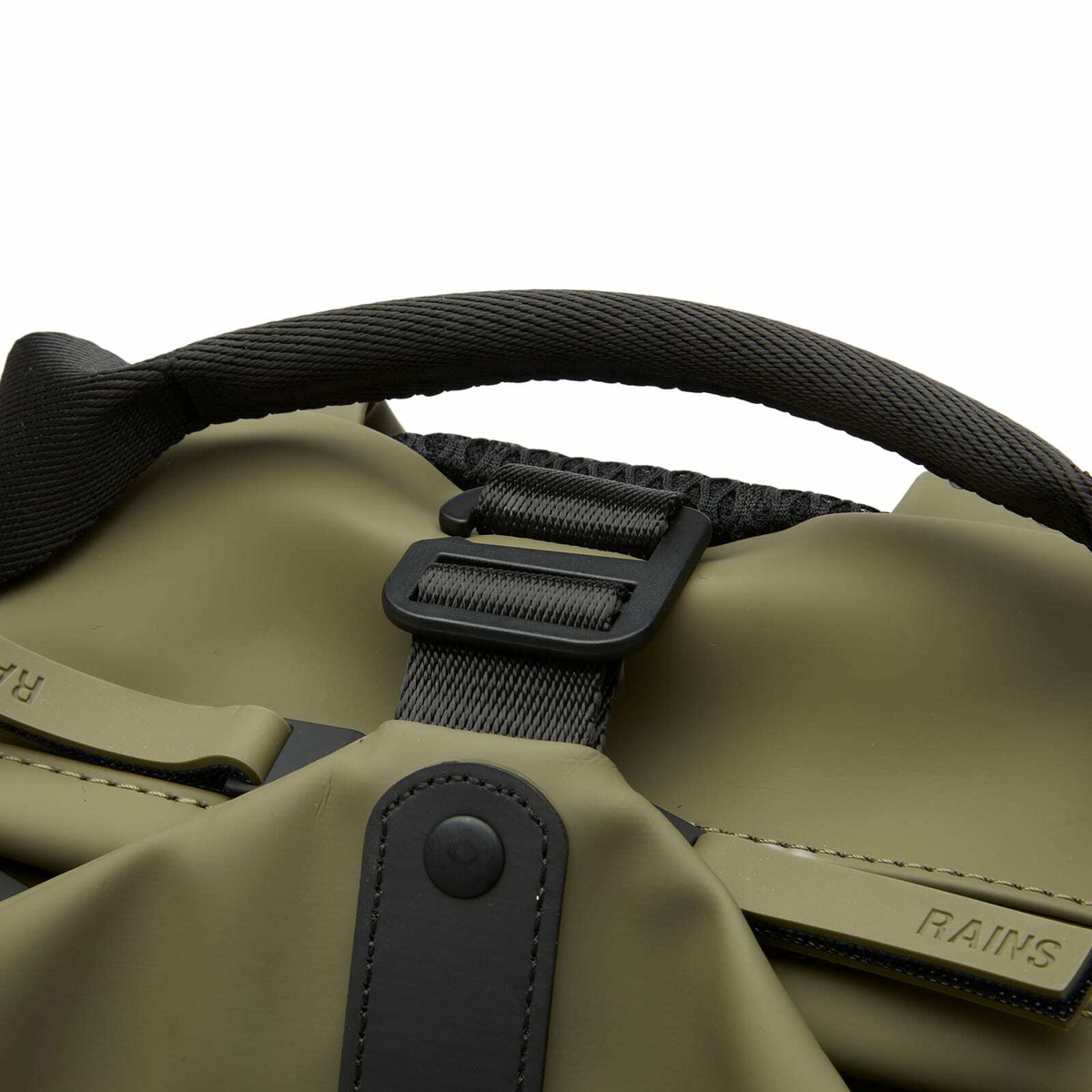 RAINS Clip Front Backpack in Marsh 