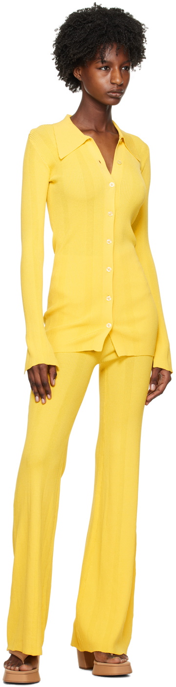 REMAIN Birger Christensen Yellow Refined Cardigan