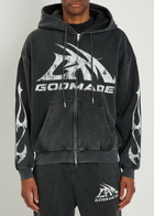 God Made Logo-print Hooded Cotton Sweatshirt Grey