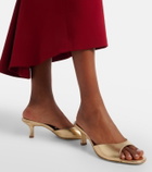 Staud Brigitte 100 metallic leather mules