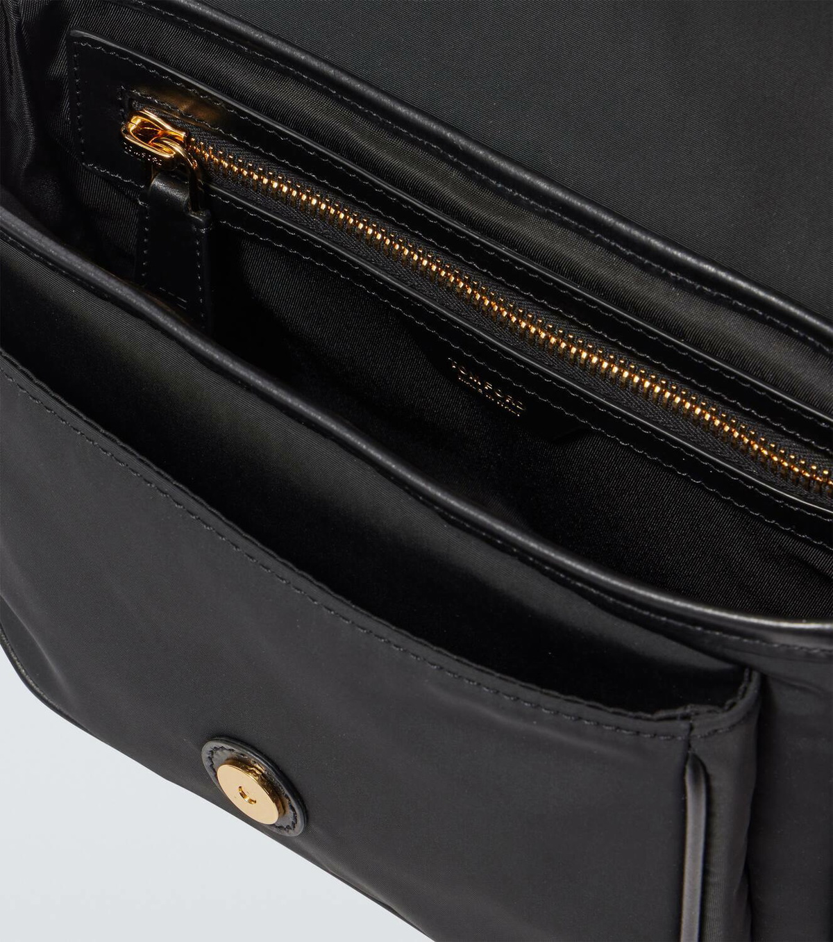 Tom Ford Leather-trimmed messenger bag