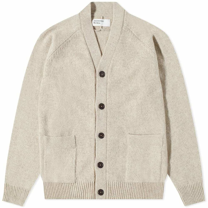 Photo: Universal Works Men's Vince Eco Wool Cardigan in Beige