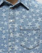 Erl Denim Jacquard Overshirt Woven Blue - Mens - Denim Jackets|Overshirts