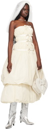 Ashley Williams SSENSE Exclusive Off-White Bow Midi Dress