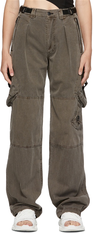 Photo: Hyein Seo Brown Belted Military Cargo Trousers