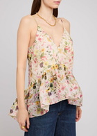 Marques' Almeida Floral-print Chiffon top Multicoloured