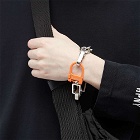 Heron Preston Men's Multichain Square Bracelet in Silver/Orange