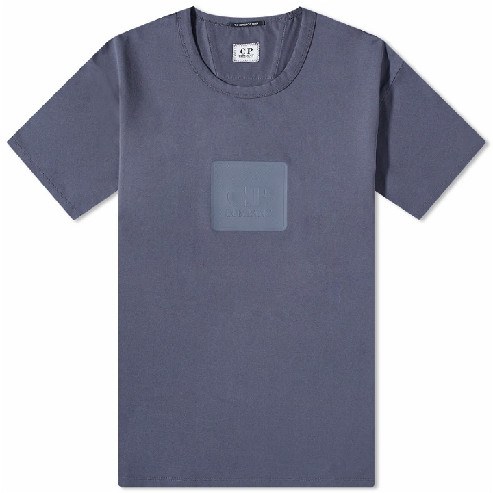 Photo: C.P. Company Men's Metropolis Patch Logo T-Shirt in Ombre Blue
