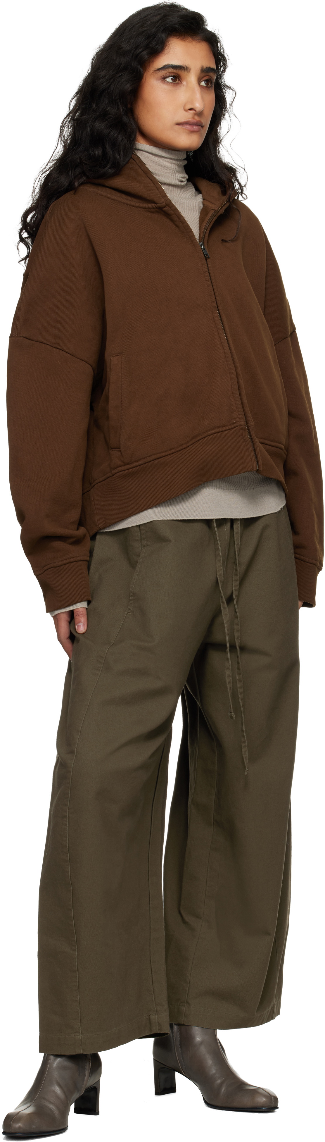 Entire Studios Brown Eternal Zip Hoodie