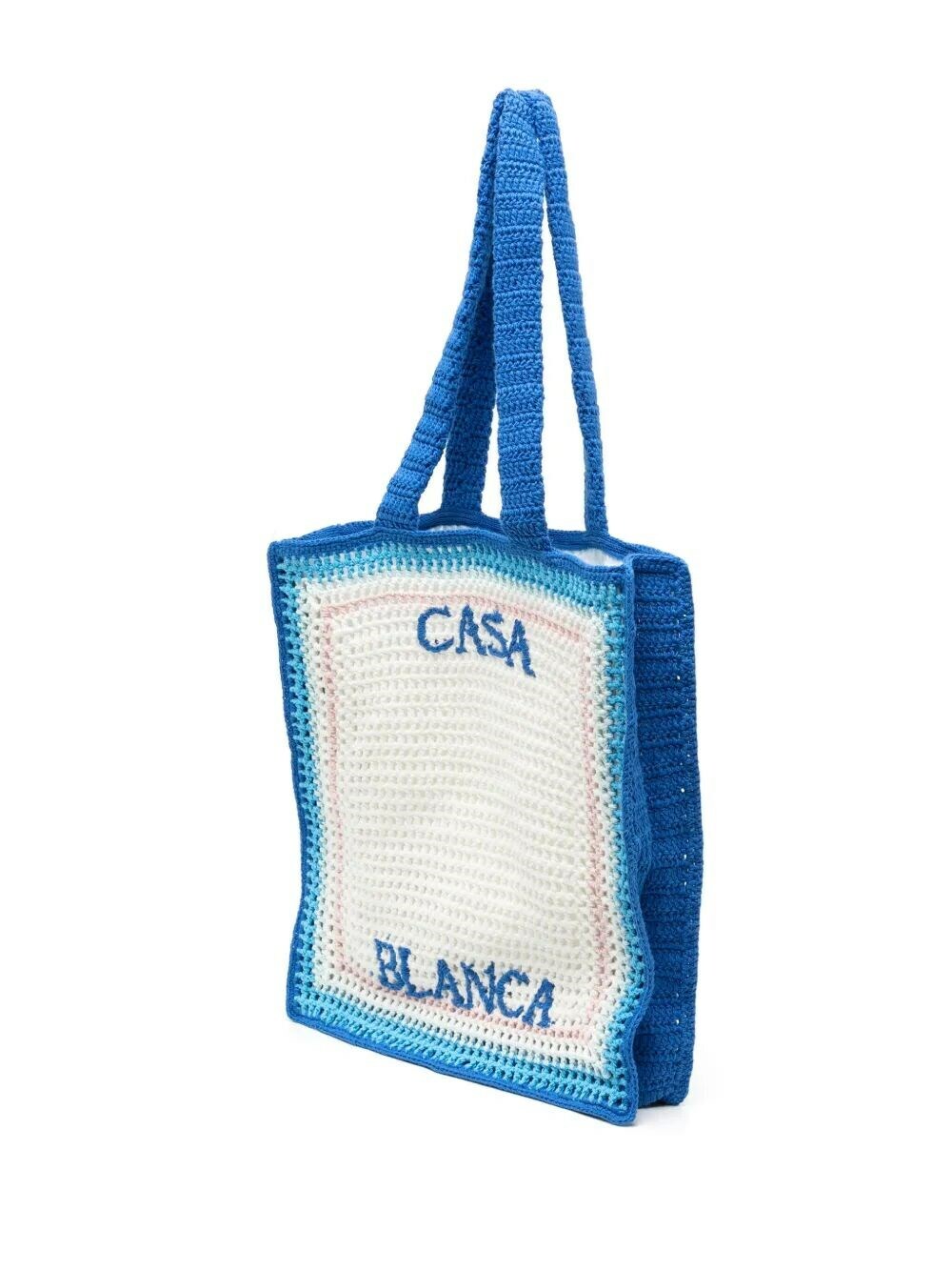 Casablanca Crochet Shopping Bag in Blue