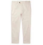 Brunello Cucinelli - Tapered Cotton-Blend Trousers - Beige