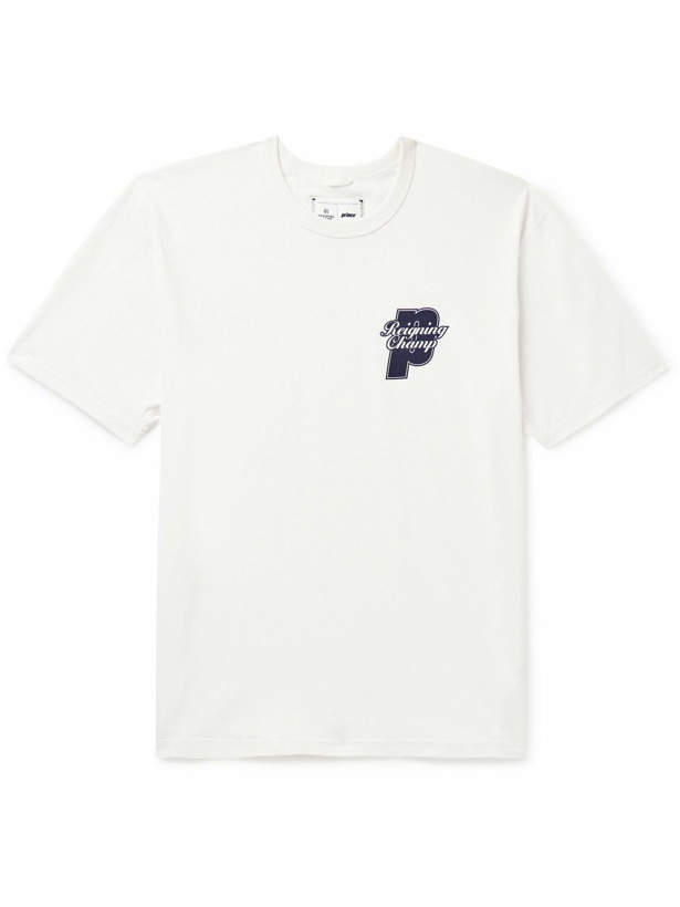 Photo: Reigning Champ - Prince Logo-Print Cotton-Blend Jersey T-Shirt - White
