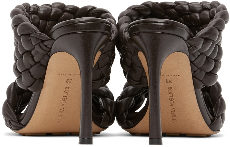 Bottega Veneta Brown Intrecciato Curve Heeled Sandals Bottega Veneta