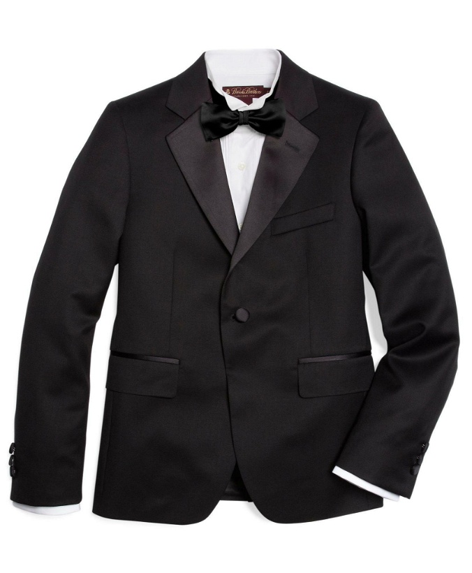 Photo: Brooks Brothers Boys Junior One-Button Tuxedo Jacket | Black